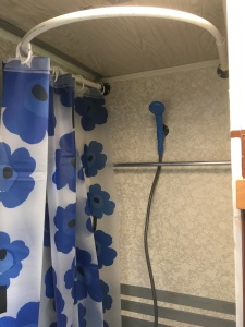 Shower curtain, camper van
